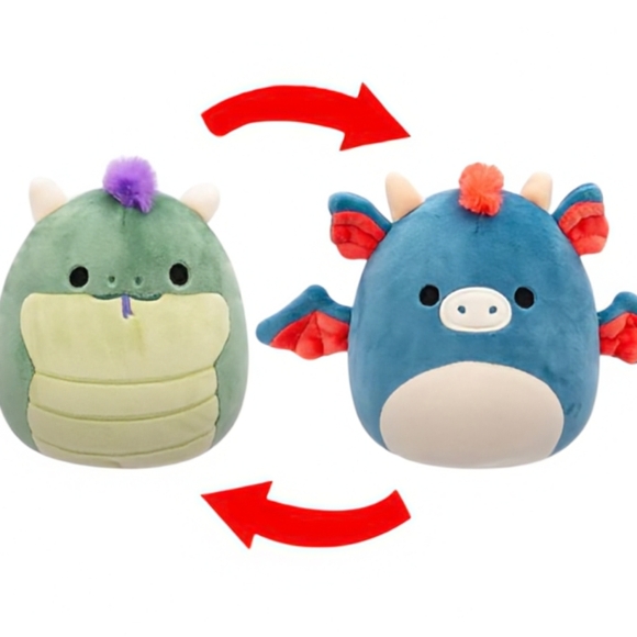 NEW Squishmallows Flip-A-Mallow Magtus and Basilisk - Picture 1 of 9
